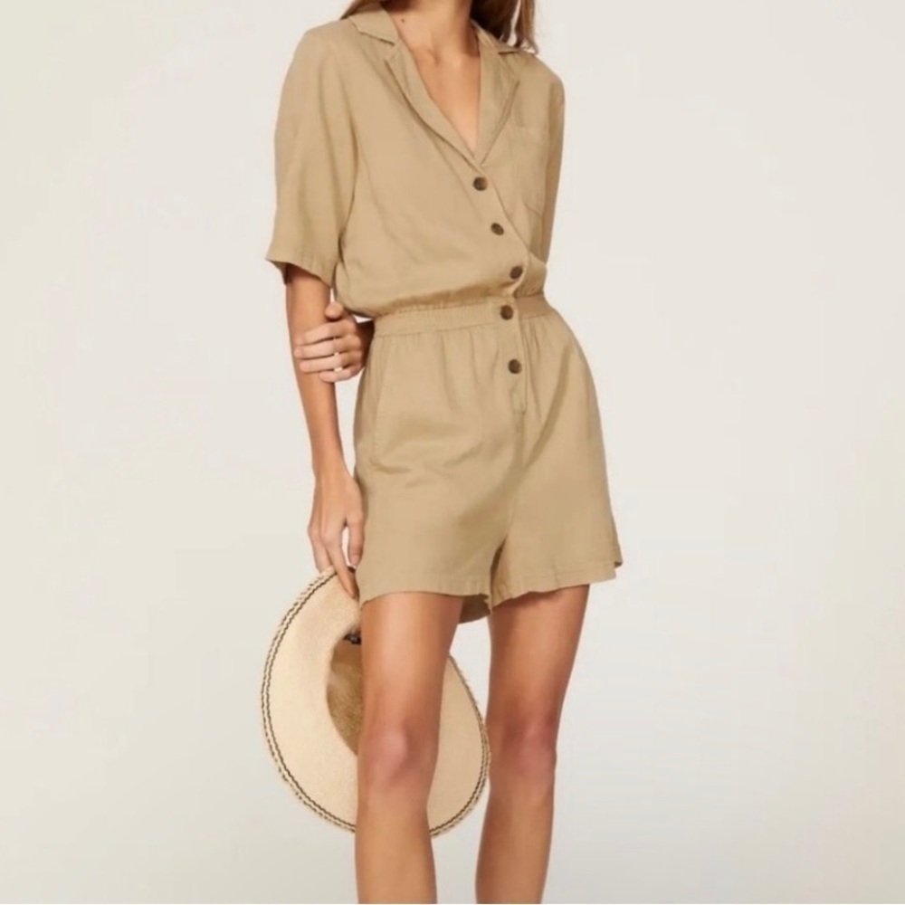 Faherty Arlie Day Romper In Summer Sand Size XXL